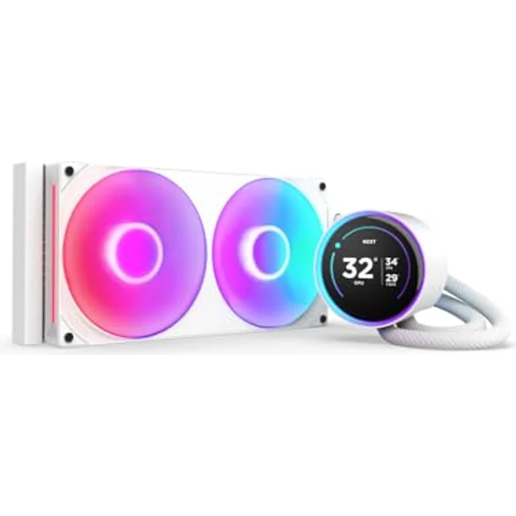 NZXT KRAKEN Elite V2 280 RGB, CPU Wasserkühler mit 2,72 Zoll IPS-Display und RGB-Ring, Weiß – Bild 1