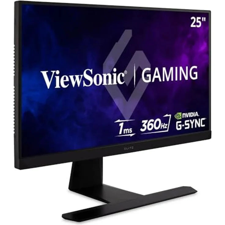 ViewSonic XG251G 62,2 cm (25 Zoll) Gaming Monitor (Full-HD, IPS-Panel, 1 ms, 360 Hz, G-Sync, NVIDIA Reflex, HDR 400, RGB Beleuchtung, HDMI, DP, höhenverstellbar) Schwarz – Bild 1