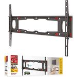 Barkan TV Wandhalterung, 29 - 75 Zoll Feste , Trockenbauwände – ohne Bohren flach & Curved Fernseher TV Halterung, hält bis 43Kg, patentiert automatische Sperre, für LED OLED LCD, Max. VESA 600x400
