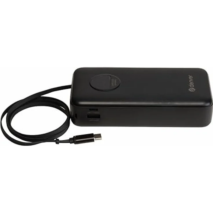 Denver PQC-20065, 65W Powerbank mit 20.000 mAh, schwarz, inkl. USB-C-Kabel, mehrere Ladeanschlüsse, integriertes Display – Bild 3