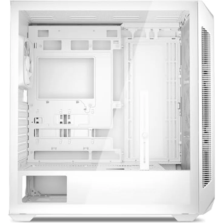 Sharkoon AK5M RGB White, ATX PC-Gehäuse mit Mesh-Front, gehärtetem Glas, vier RGB-PWM-Lüfter und Dual-Radiator-Unterstützung – Bild 4