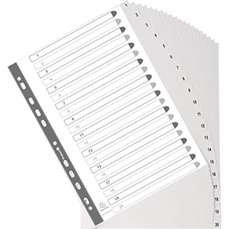 EXACOMPTA Aktenordner Exacompta Register aus Recyclingkunststoff 20-teil, flexible und reißfeste Qualität, DIN A4, blau - Preisvergleich – Bild 3