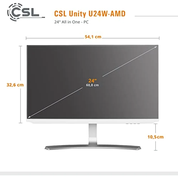 CSL-Computer All-in-One-PC Unity U24W-AMD, weiß, 60,5 cm (23,8 Zoll, Full HD) - Leistungsstarker AIO (AMD Ryzen 7 5700G CPU 8x3800 MHz, 1000 GB SSD, 16 GB DDR4-RAM, Windows 11 Pro) – Bild 2