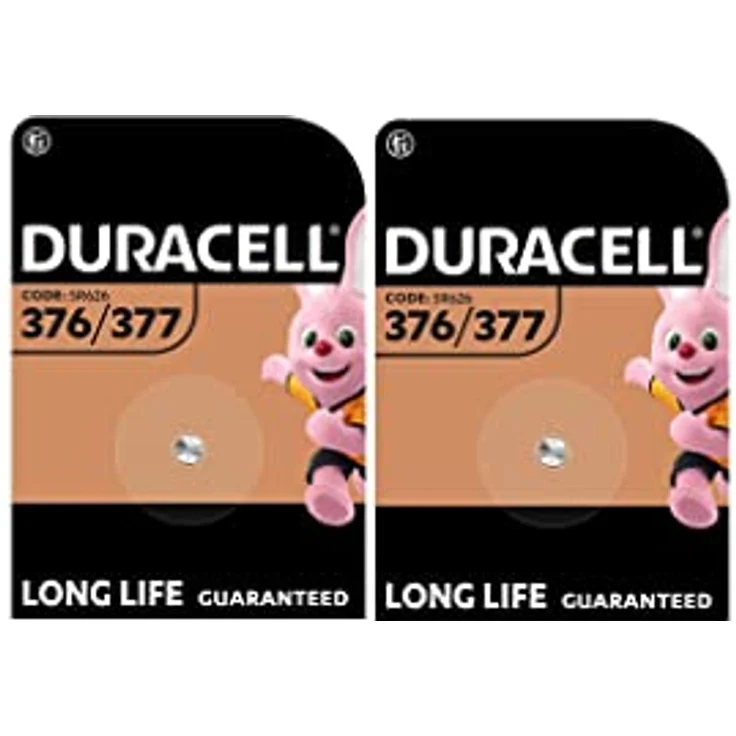 Duracell Knopfzellen 376/377, 2 Batterien (SR626/V377/V376/SR66/SR626W/SR626SW) - langlebige Energie für Armbanduhren, Silberoxid-Batterien geeignet für Uhren und medizinische Geräte – Bild 1