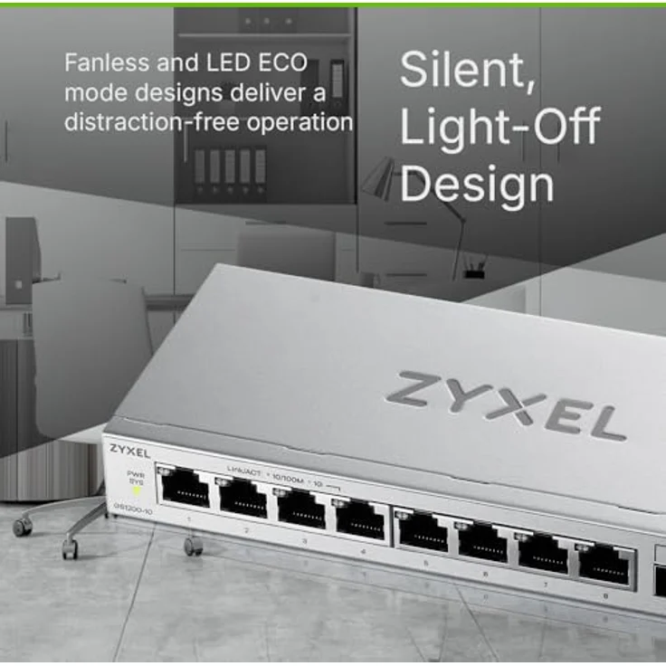 Zyxel GS1200-10V3 8-Port Gigabit Switch, smart-managed mit 2xSFP, graue Bauweise, RJ45- und Glasfaseranschlüsse, maximale Portgeschwindigkeit 1000 Mbit/s – Bild 6