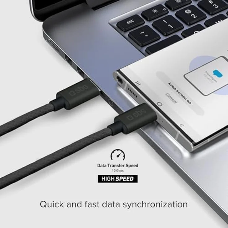 SBS TECABLETISSUETCC32K USB Kabel USB 3.2 Gen 2, 1,5 m, 100 W Leistung, USB-C, Schwarz – Bild 4