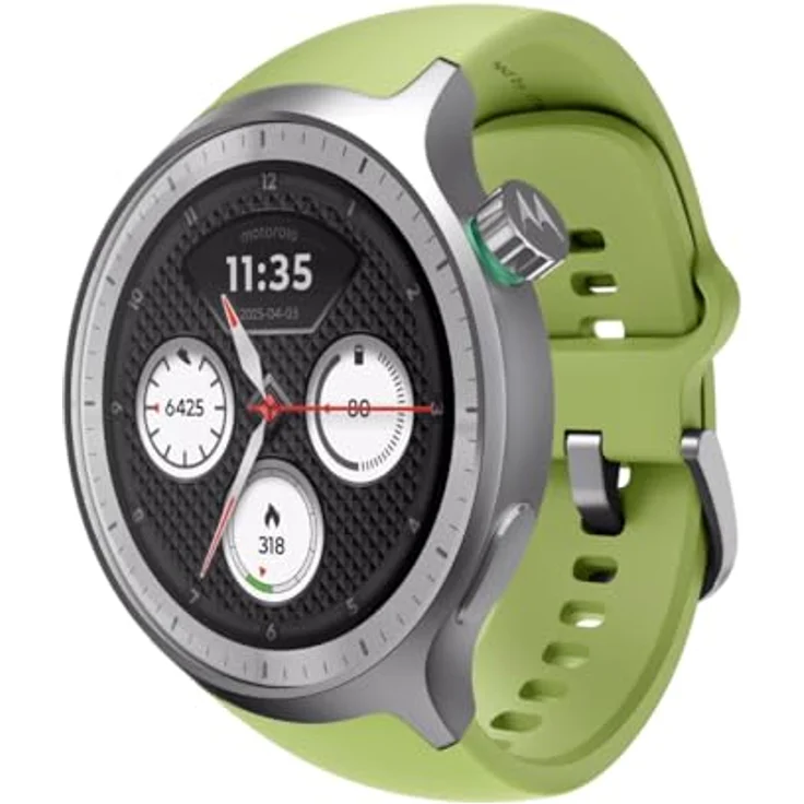 Motorola Watch 2, Smartwatch mit 47 mm Edelstahlrahmen, Dual-Frequenz-GPS, silber, bis zu 13 Tage Akkulaufzeit – Bild 2
