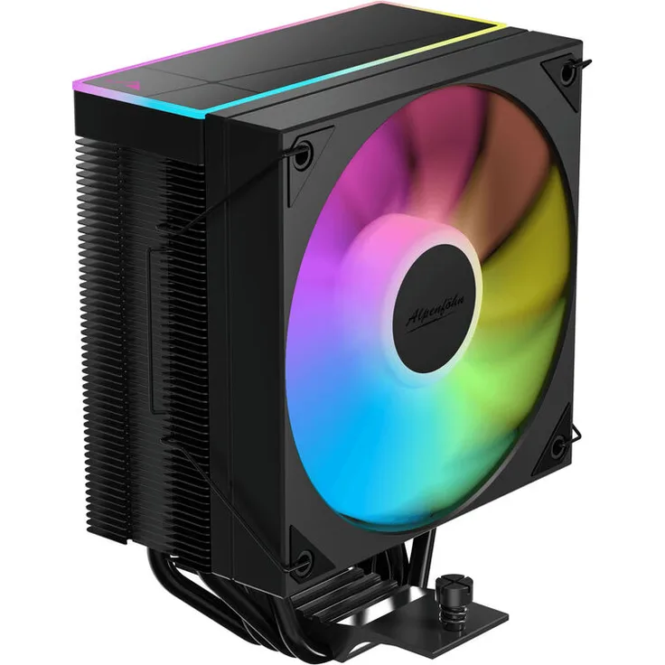 Alpenföhn Matterhorn 2 Aurora Black, Tower-CPU-Kühler mit 200 W TDP, 120-mm-ARGB-PWM-Lüfter, schwarz