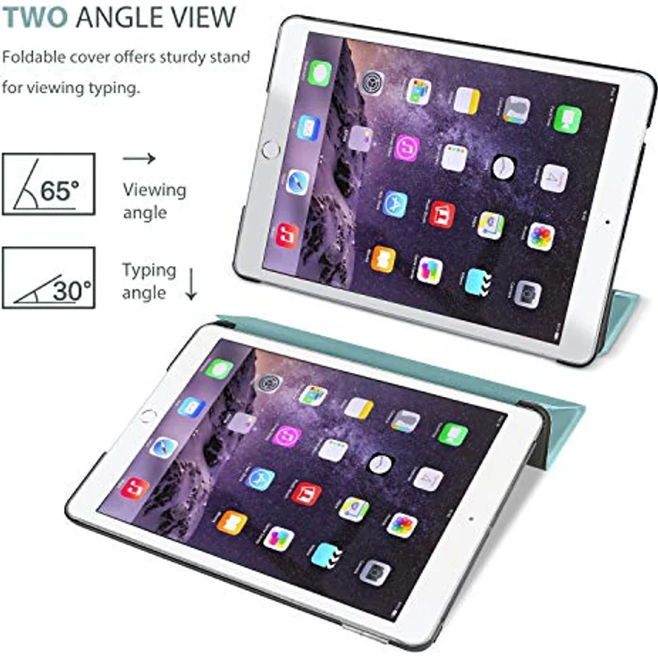 ProCase Hülle für iPad Air 2 (2014 Release), Leichte Stand Schutzhülle mit Translucent Frosted Rückhülle, Automatischem Schlaf/Aufwach, Teal – Bild 5