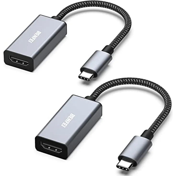 BENFEI USB C auf HDMI Adapter, 2er Pack 4K@60Hz, kompatibel mit Thunderbolt 3/4/5, für iPhone 15 Pro/Max, MacBook Pro/Air 2023, iPad Pro, iMac, S23, XPS 17, Surface Book 3 – Bild 1