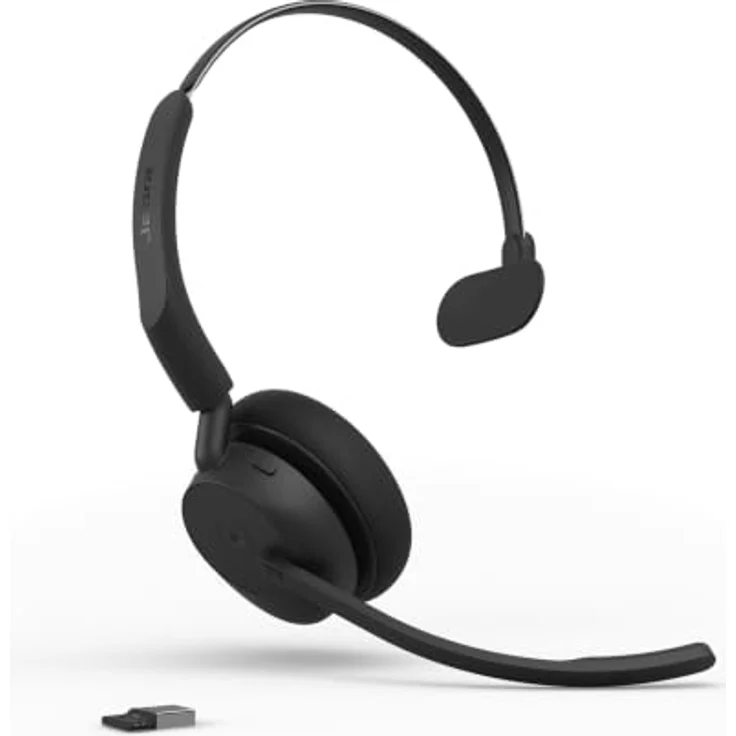 Jabra Evolve3 45 Mono, LINK 390a, MS On Ear Headset Kabellos, Bluetooth®, Schwarz, 3 Mikrofone für klare Sprachübertragung – Bild 1