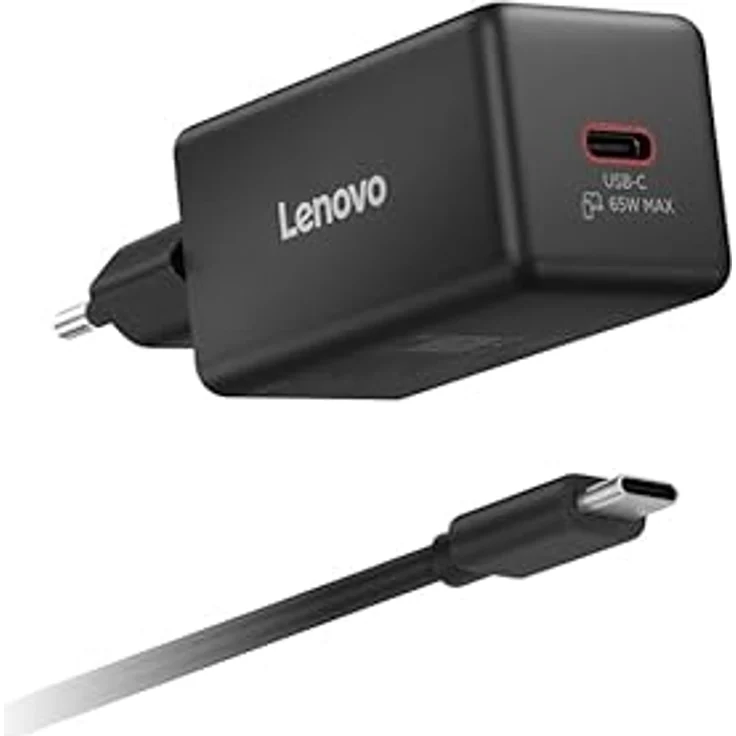 LENOVO GaN 65W USB-C Ladegerät, kompaktes Mini Netzteil für Laptops, Schwarz – Bild 1