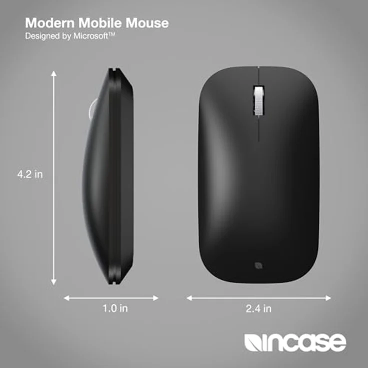 Incase Designed by Modern Mobile Maus KTF, kabellose Maus für den Alltag, schwarz – Bild 3