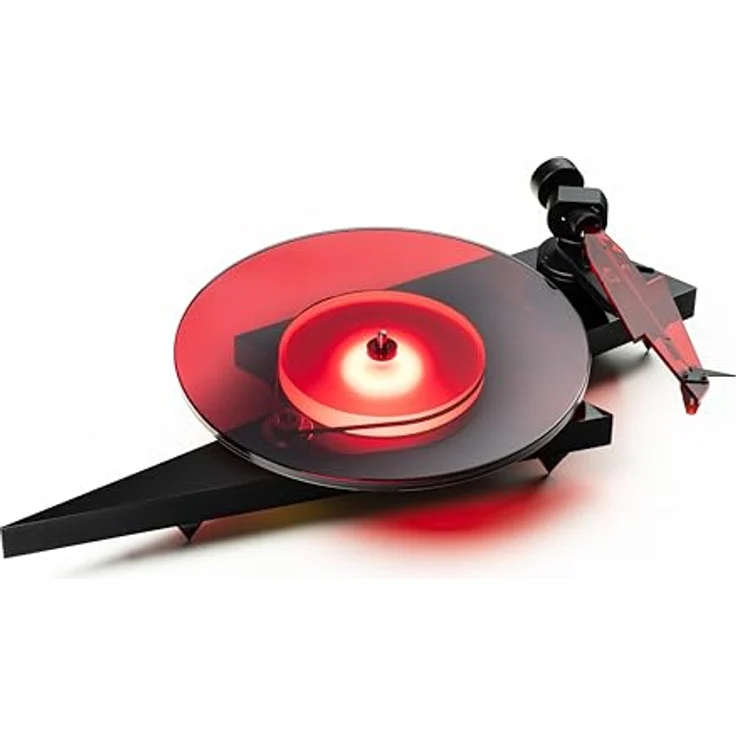 Pro-Ject AC/DC Artist Collection Plattenspieler, limitierte Auflage mit 2M Red Tonabnehmer, 10 mm Glasteller, resonanzfreiem Design und LED Beleuchtung