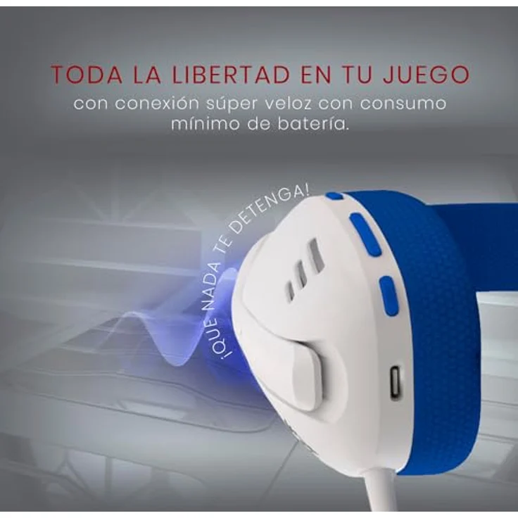 Redragon H848B, Wireless Bluetooth Gaming Kopfhörer in Blau, ultraleicht mit abnehmbarem Mikrofon, ideal für PC, Konsole und Handy – Bild 4