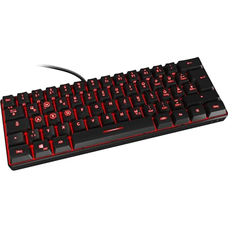 Speedlink Letos RGB Gaming Tastatur 60%, kabelgebunden, abnehmbares USB-C Kabel, Anti-Ghosting, verschiedene Beleuchtungsmodi, deutsches Layout QWERTZ, schwarz – Bild 5
