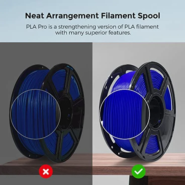 FLASHFORGE PLA PRO 3D-Drucker-Filament, 1,75 mm, 1 kg Spule, Maßgenauigkeit +/- 0,02 mm, blau, bessere Zähigkeit, knäuelfrei für FDM Drucker – Bild 4