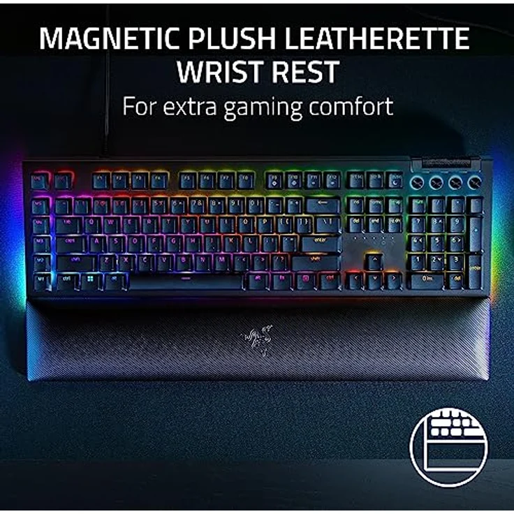 Razer BlackWidow V4 - Mechanische Gaming-Tastatur mit Razer Chroma RGB (Mechanische Razer Yellow Switches, 6 eigene Makro-Tasten, Doubleshot-ABS-Tastenkappen) QWERTY US-Layout | Schwarz – Bild 5