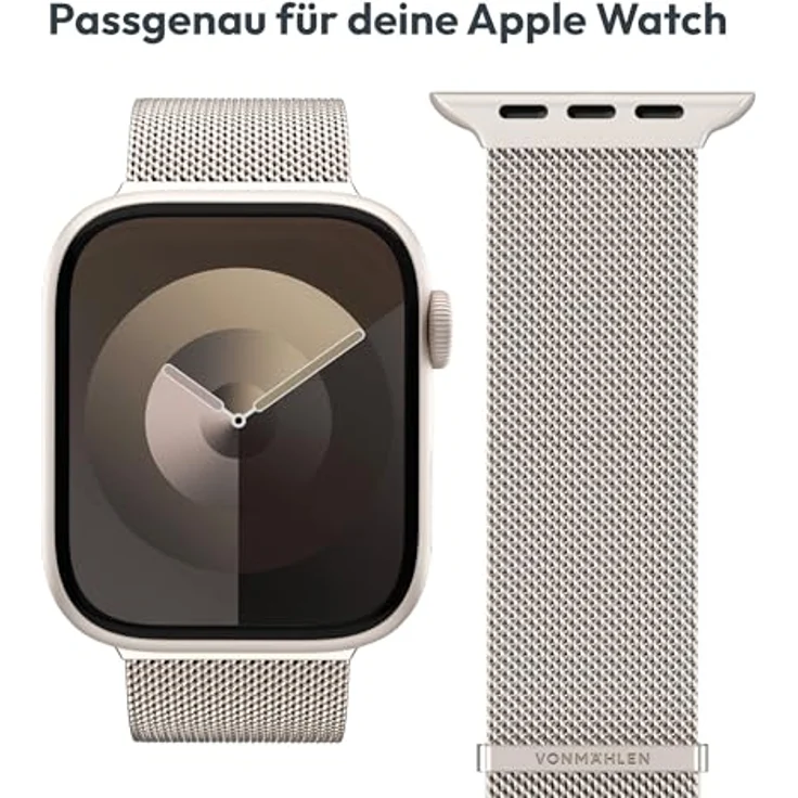 Vonmählen Milanese Loop 2 Armband für Apple Watch, 44/45/46/49 mm, Champagne, versandkostenfrei – Bild 6