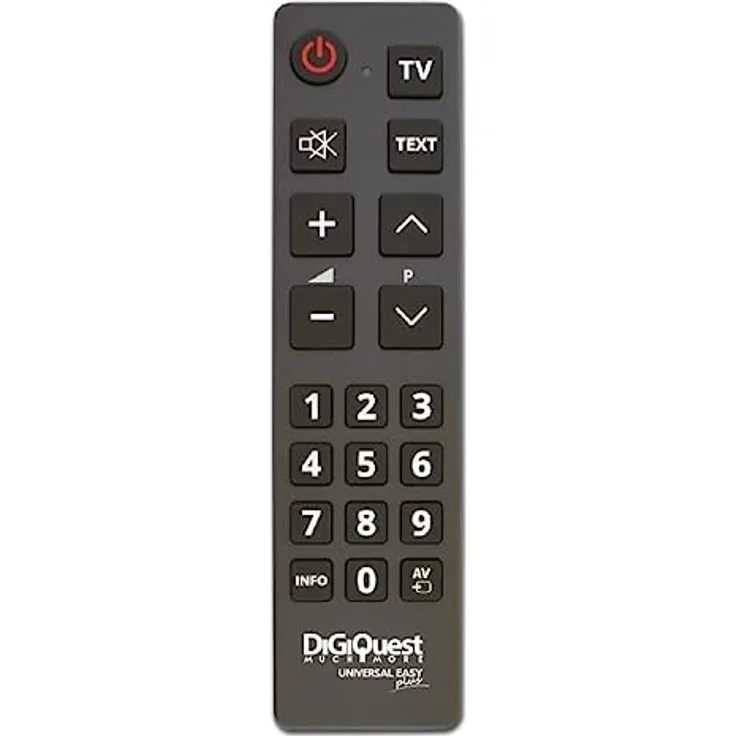 DIGIQUEST Universal-Fernbedienung Easy - kompatibel mit Allen TVs - einfache Optik und einfache Bedienung - schwarz