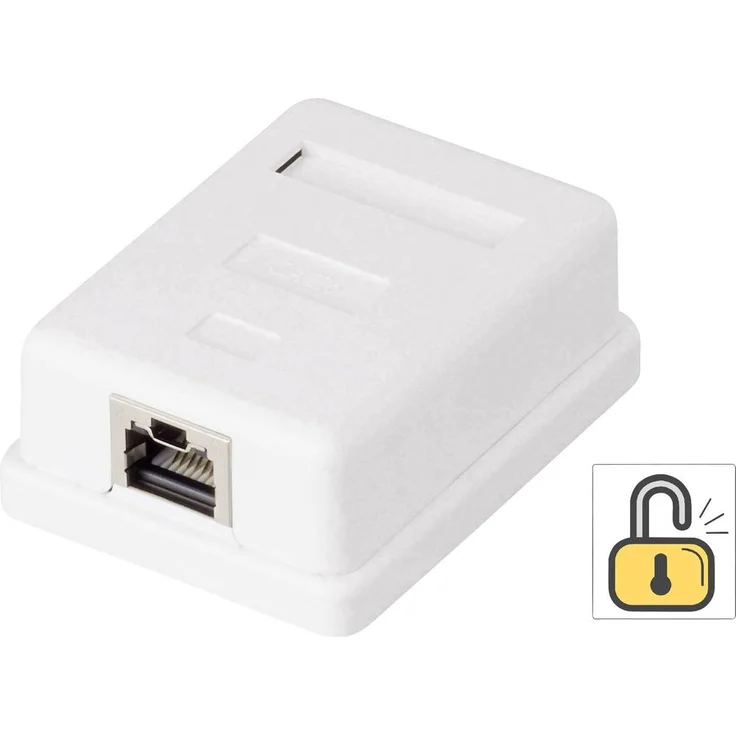 Renkforce 1 Port Netzwerkdose Aufputz CAT 6 KSV-ND10, Verriegelbar, Weiß