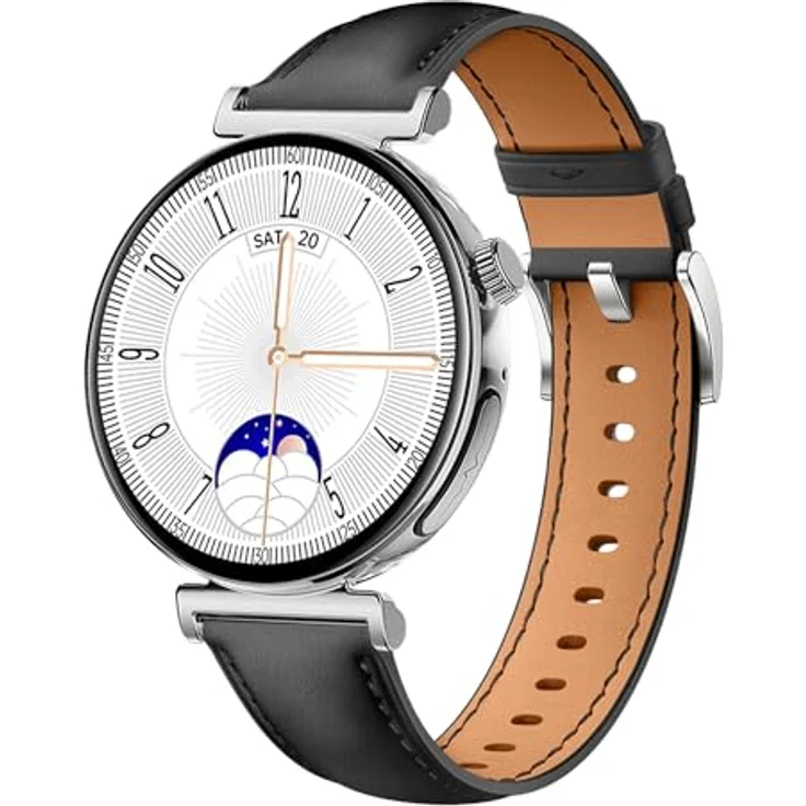 Knauermann PRO 3 Mini (2024) Silber - Gesundheitsuhr Smartwatch mit Telefoniefunktion, EKG, HRV, AMOLED Display, SOS-Funktion, bis zu 30 Tage Akkulaufzeit, Edition 1, rund – Bild 1