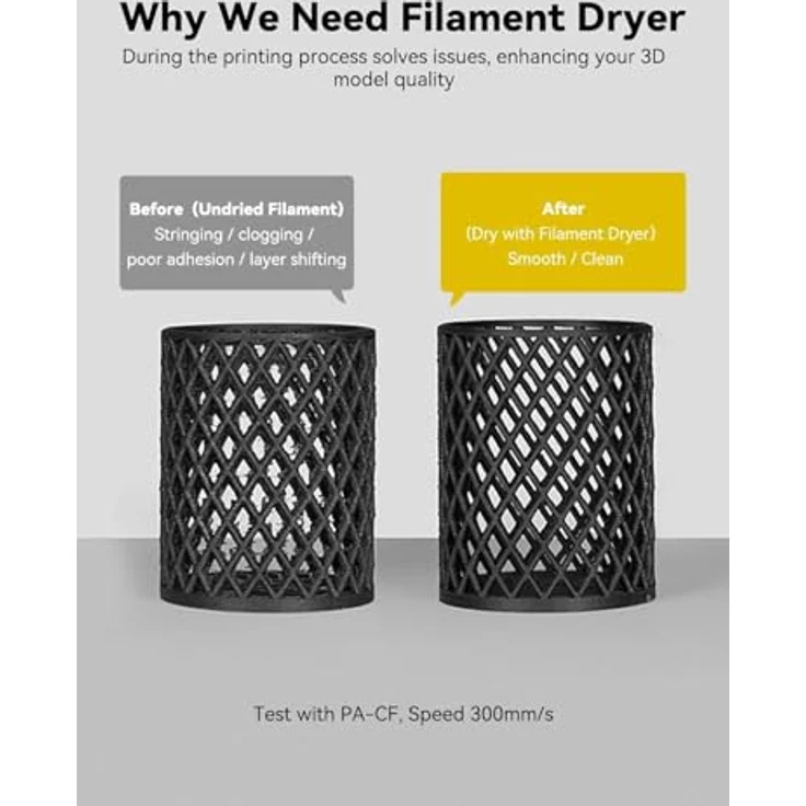Creality Space Pi Filament Dryer Trockenbox, 360° Heißluftzirkulation, 12 Temperaturmodi, 3,7-Zoll-LCD-Touchscreen, kompatibel mit 1,75mm und 2,85mm Filamenten – Bild 3