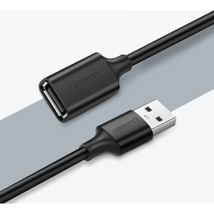 UGREEN USB 2.0-Verlängerungskabel, A-Stecker auf A-Buchse, vergoldet, 0,5 m, Rundkabel, schwarz – Bild 4