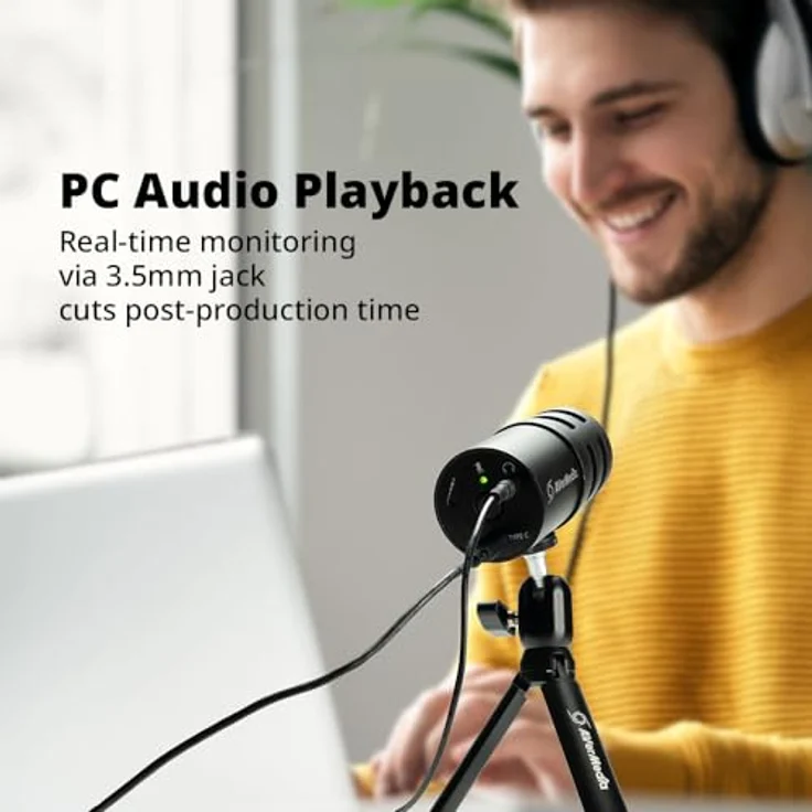 AVerMedia AM310G2 USB Mikrofon, hochwertiges Kondensator-Mikrofon für klare Sprachaufnahme – Bild 2