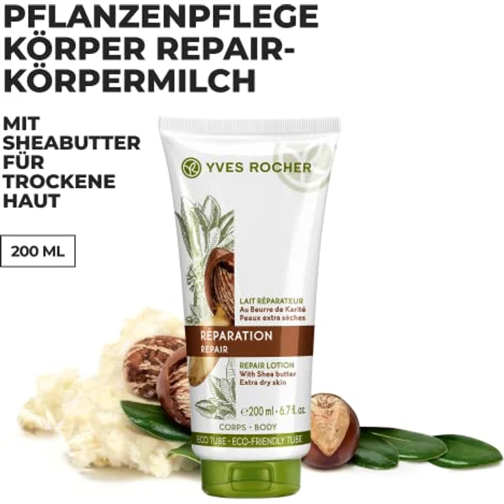 Yves Rocher PFLANZENPFLEGE KÖRPER Repair-Körpermilch | reichhaltige Bodylotion Damen mit reparierender Bio-Karitébutter | für sehr trockene Haut – Bild 2