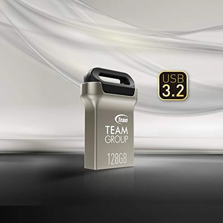 TEAMGROUP C162 128 GB USB 3.2 Gen 1 (USB 3.1/3.0) Mini passt Metall USB Flash Drive, Lesegeschwindigkeit bis zu 90 MB/s, externer Speicher Thumb Drive Memory Stick TC1623128GB01 – Bild 2