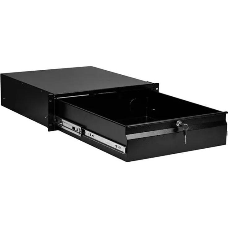 EFB NORDIC EFB-Elektronik Rack Keyboard/Document Drawer, verriegelbar, 3U, RAL 9005, Jet Black