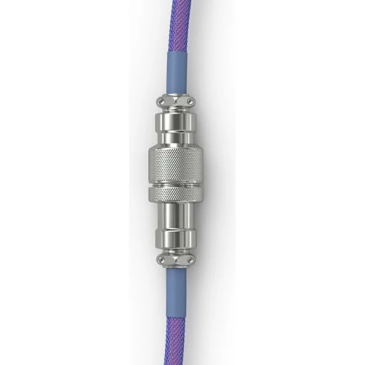 Glorious Gaming Premium Coiled Keyboard Cable - Vergoldetes USB-A (PC) auf USB-C (Tastatur), doppelt geflochtene Ummantelung, 5-poliger Aviator-Stecker - Nebula – Bild 4