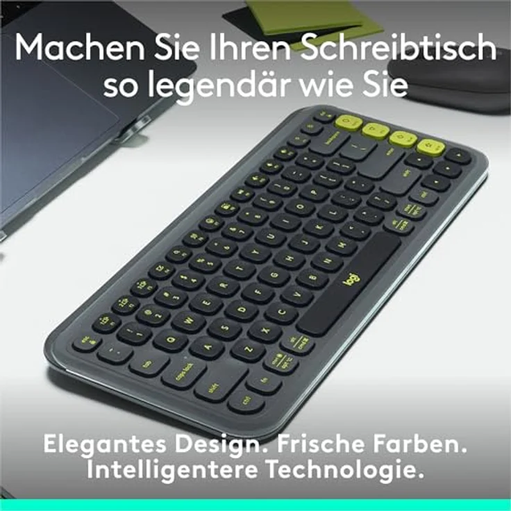 Logitech POP ICON KEYS kabellose Bluetooth-Tastatur, programmierbare Tasten, Easy-Switch, 3 Geräte, Grafit – Bild 2
