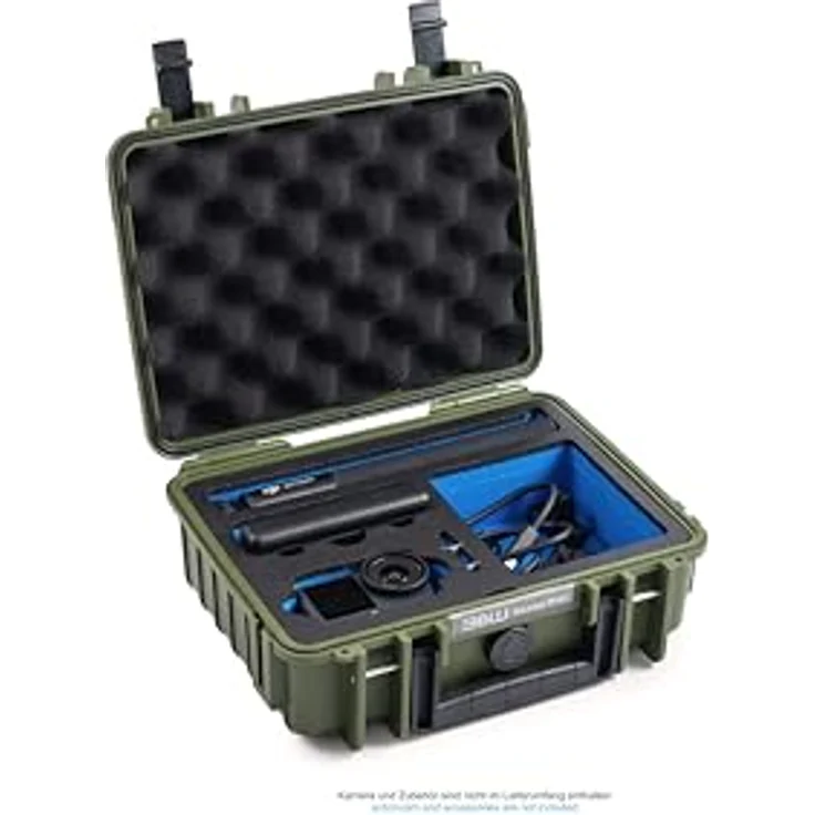 B & W International Transportkoffer, extrem stabil, IP67 staub- und wasserdicht, schwarz/blau, 4,1 Liter Volumen – Bild 3