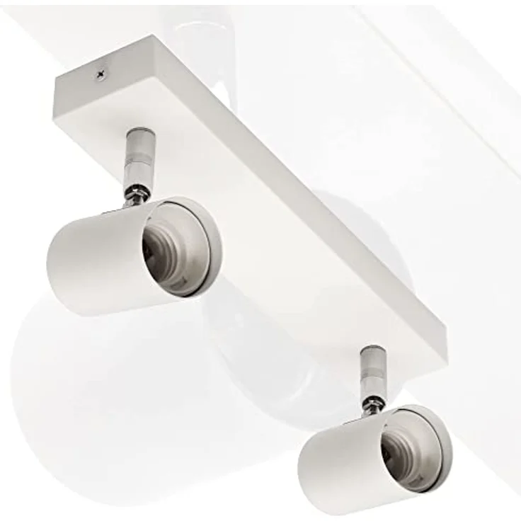 max K O M F O R T LED Deckenleuchte weiß | 2x E27 Fassung 2-flammig | schwenkbar Deckenlampe Deckestrahler Deckenspot Wandleuchte IP20 zertifiziert – Bild 1