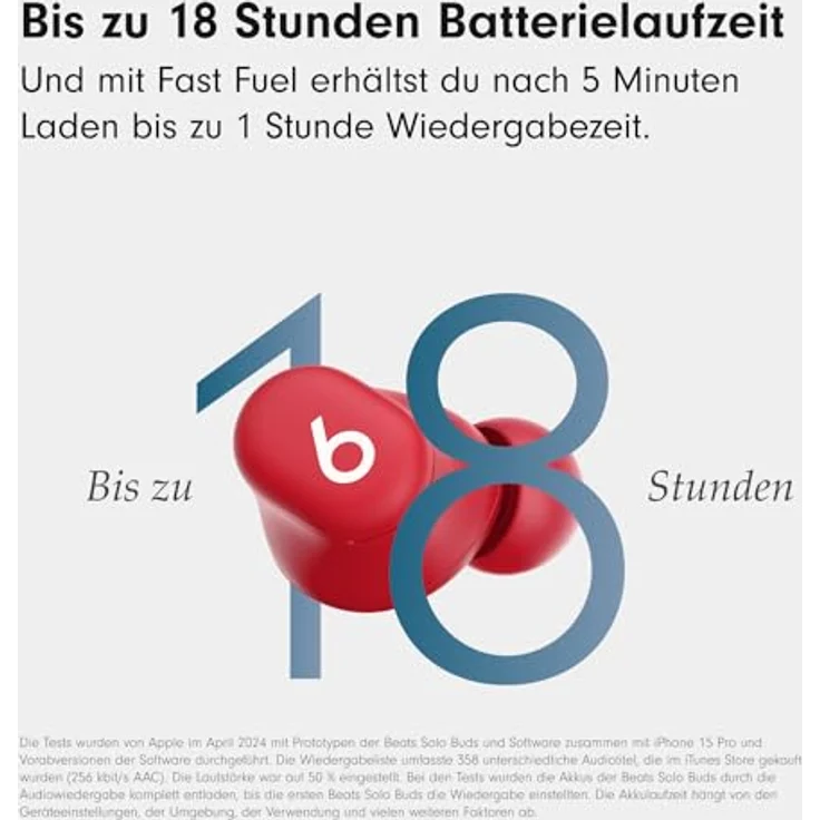 Beats Solo Buds (NC, 18 h, Kabellos), Kopfhörer, Transparentrot – Bild 5