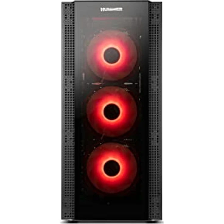 NOX Hummer Horus - NXHUMMERHORUS, Micro-ATX, ATX, Seitenwand und Frontseite aus gehärtetem Glas, 4 ARGB-Lüfter, 120 mm, kompatibel mit flüssiger Kühlung, RGB-Steuerung, Schwarz – Bild 5