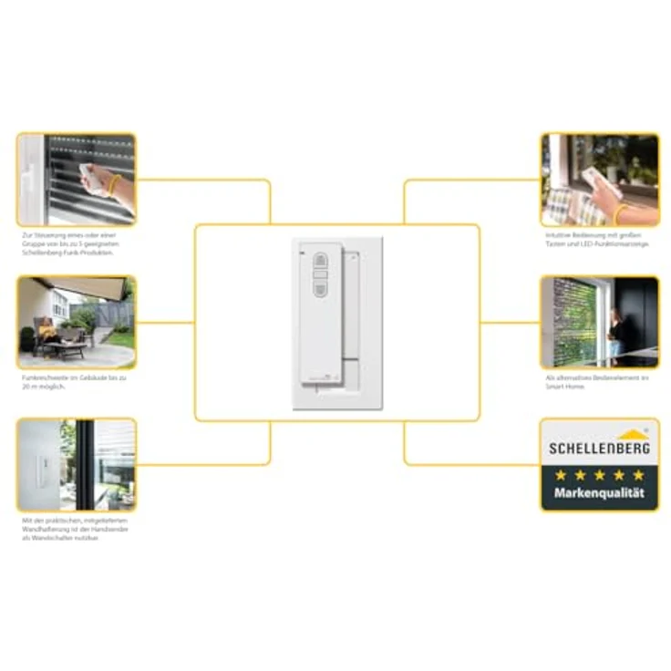 Schellenberg 20015 Smart Home Funk Handsender 1-Kanal,, 868,4 MHz, Weiß, Fernbedienung für Licht, Steckdose, Rolladensteuerung – Bild 2