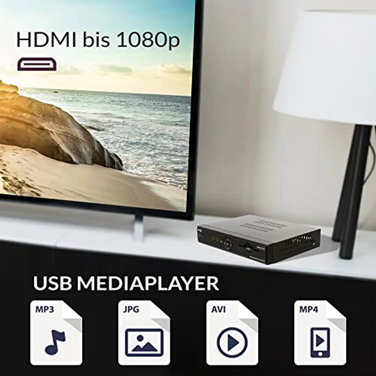 WWIO BrE2ze T2-C Hybrid Digital Receiver HD-TV, DVB-T2, DVB-C, Enigma2, PVR-Ready, LAN, HDMI-Kabel – Bild 8