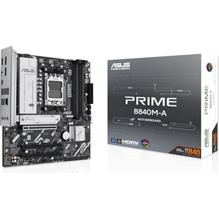 ASUS Prime B840M-A-CSM Mainboard Sockel AMD AM5 (AMD B840, mATX, DDR5 Speicher, 3X M.2, PCIe 4.0, Aura Sync) – Bild 1