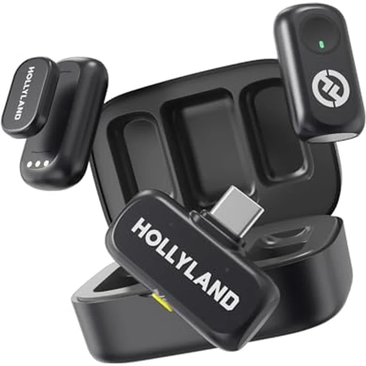 Hollyland Lark A1 Duo, kabelloses Mikrofon mit 48 kHz High-Fidelity-Klang, geräuschunterdrückend, Space Gray – Bild 2