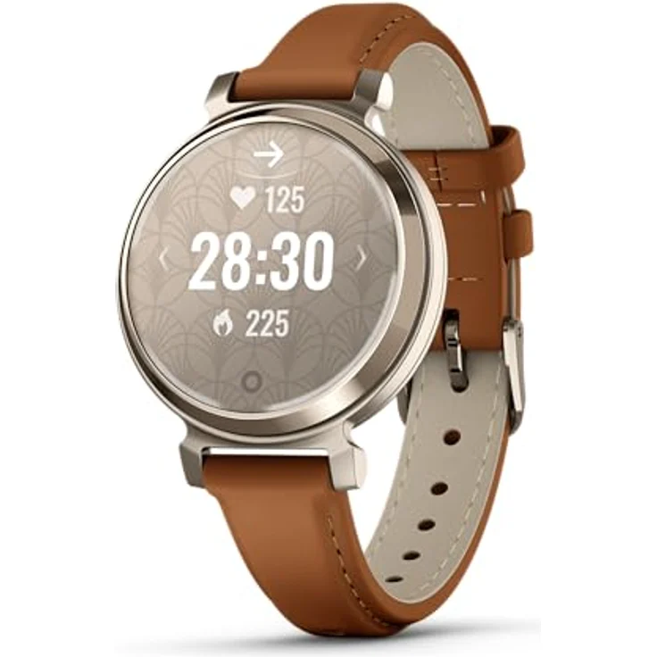 Garmin Lily 2, kleine und stilvolle Smartwatch, verstecktes Display, gemusterte Linse, bis zu 5 Tage Akkulaufzeit, Hellbraun – Bild 2