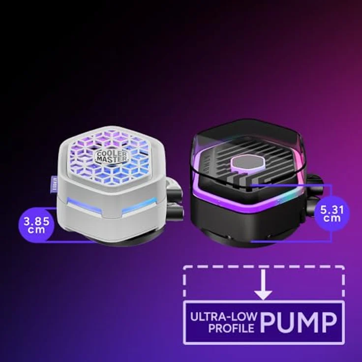 Cooler Master MasterLiquid Atmos II 360, CPU Wasserkühler mit ARGB-Beleuchtung, weiss, modular und leise – Bild 6