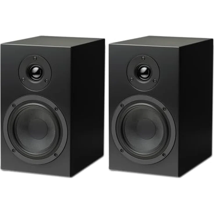 Pro-Ject Speaker Box 5 S2, 2-Wege-Kompakt-Monitorlautsprecher, passives Lautsprechersystem mit Fiberglas-Tiefmitteltöner, Paar (Schwarz) – Bild 1