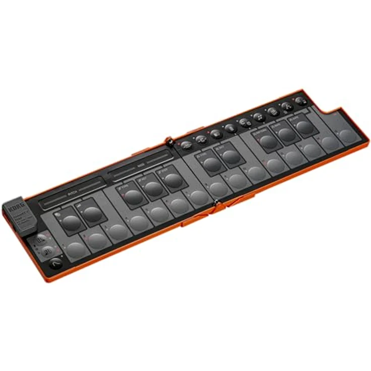 Korg nanoKEY Fold, Faltbarer 25 Tasten MIDI Keyboard Controller mit USB-C, TRS-MIDI und anpassbarer Anschlagdynamik - Lava Orange – Bild 1