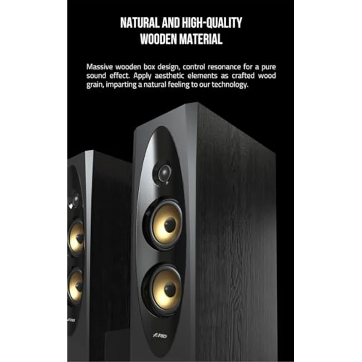 F&D T-60X Pro Bluetooth Tower Lautsprecher, 240W Peak Power, Schwarz, 2.0 K, USB AUX, optischer Touchscreen, Fernbedienung, Funkmikrofon – Bild 3