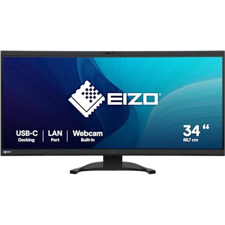 EIZO FlexScan LED-Monitor Curved 86,4 cm 34.1" UWQHD IPS 300 cd/m² 1000:1 5 ms 2xHDMI DisplayPort USB-C Lautsprecher Schwarz – Bild 1