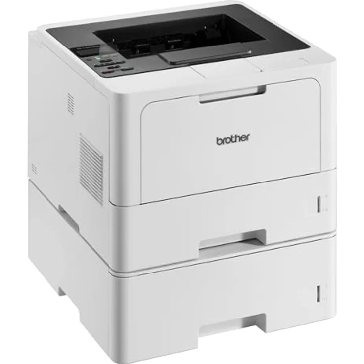 Brother HL-L5210DWT Laserdrucker schwarz weiß (A4, 48 Seiten/Min., 1.200x1.200 DPI, LAN, WLAN, Duplex, 250+520 Blatt Papierkassetten) weiß/grau – Bild 3