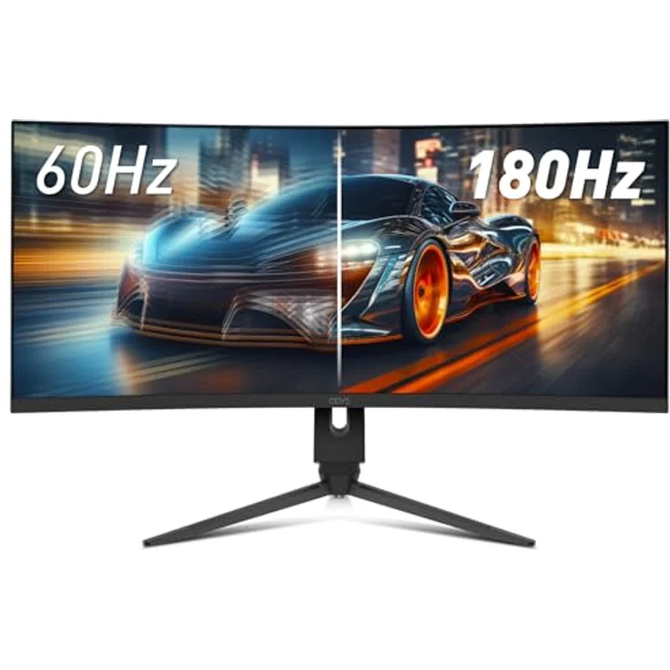 Odys Gaming Monitor XP34 PRO-X - 34 Zoll (86 cm), Curved (1500R), 180 Hz, UWQHD (3.440x1.440 px), 1 ms Reaktionszeit (MPRT), HDR, FreeSync/G-Sync komp., Eye Care, HDMI, DP, 3,5mm Audio – Bild 5